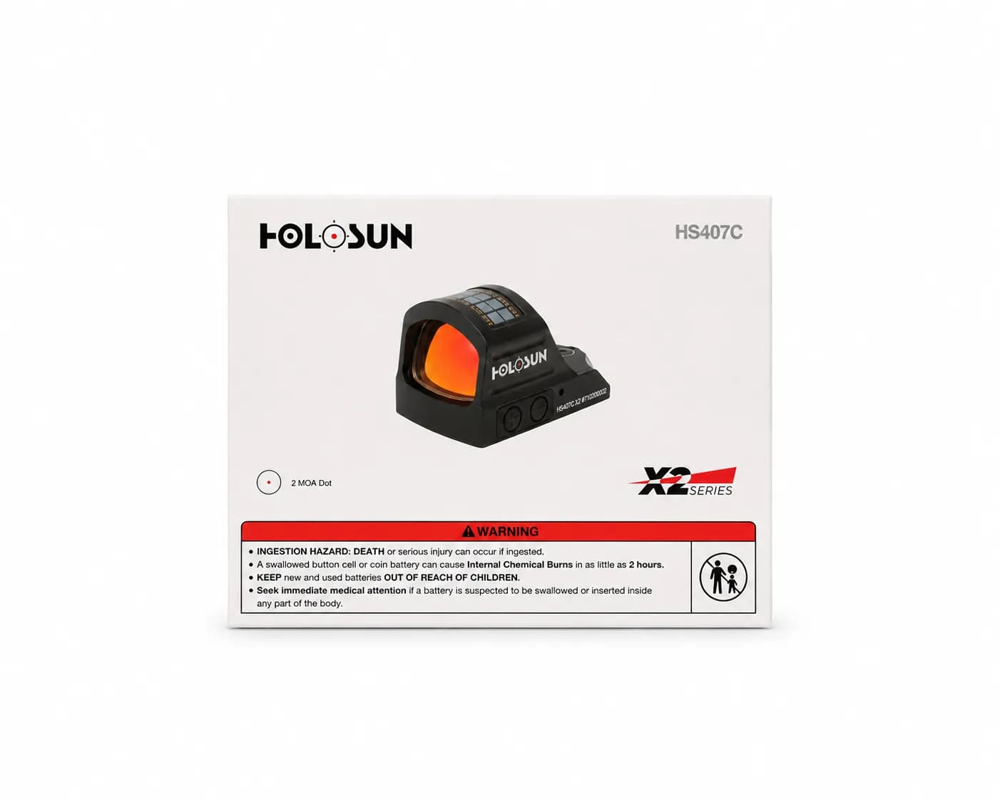 Mira de Punto Rojo Holosun HS407C X2 Solar Red Dot 2 MOA para Pistola