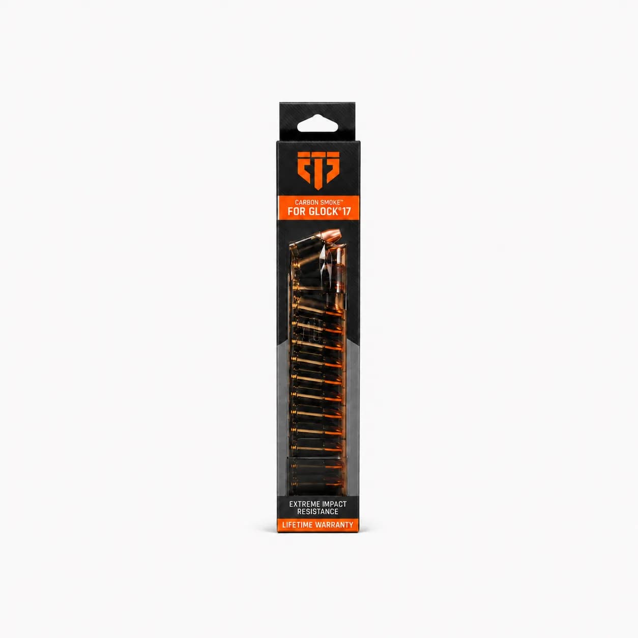 Cargador ETS Carbon Smoke 31 Tiros Cal. 9mm para Glock 17 – Polímero Translúcido