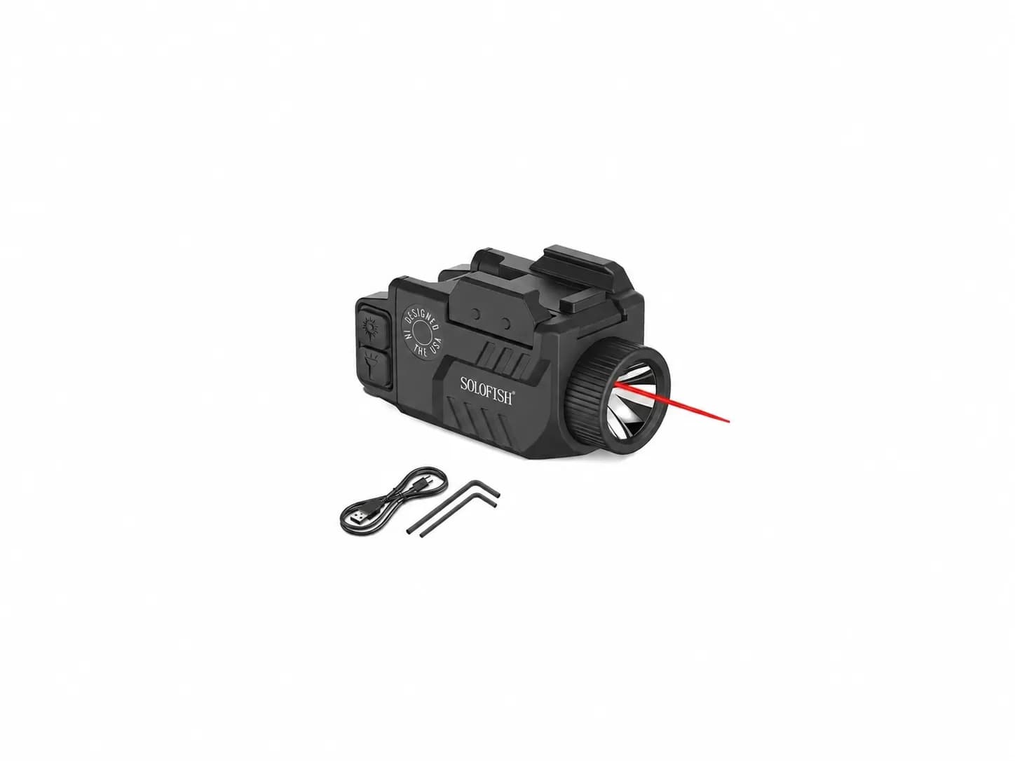 Linterna Táctica SOLOFISH 800 Lúmenes con Láser Rojo