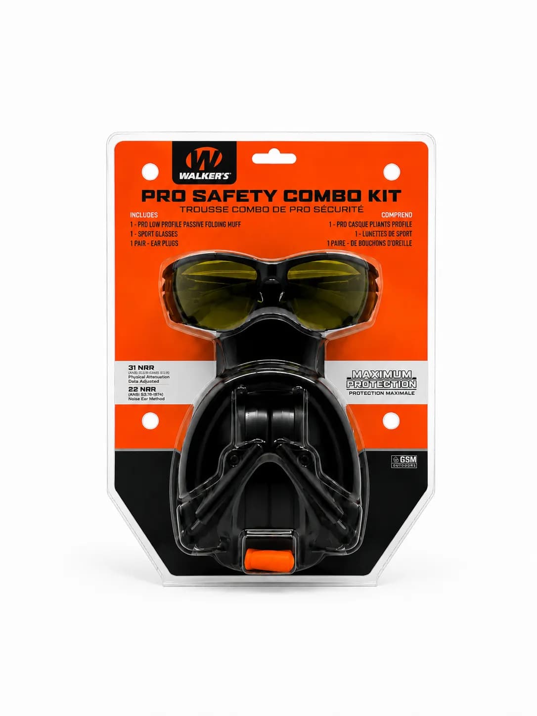 Walker's Pro Safety Combo Kit – Protección Auditiva y Visual