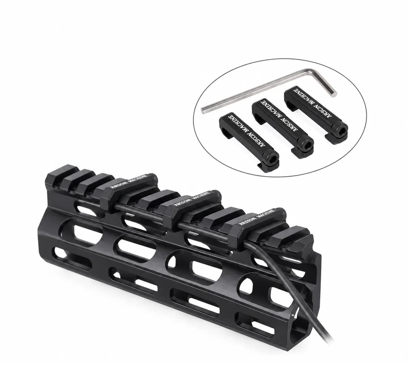 Guías Cable Arson Machine Tail Line Guide – Set x3 para Riel Picatinny 20 mm