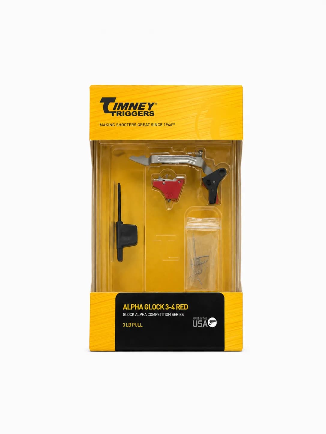 Gatillo Timney Alpha Competition Red 3 lb para Glock Gen 3 y Gen 4