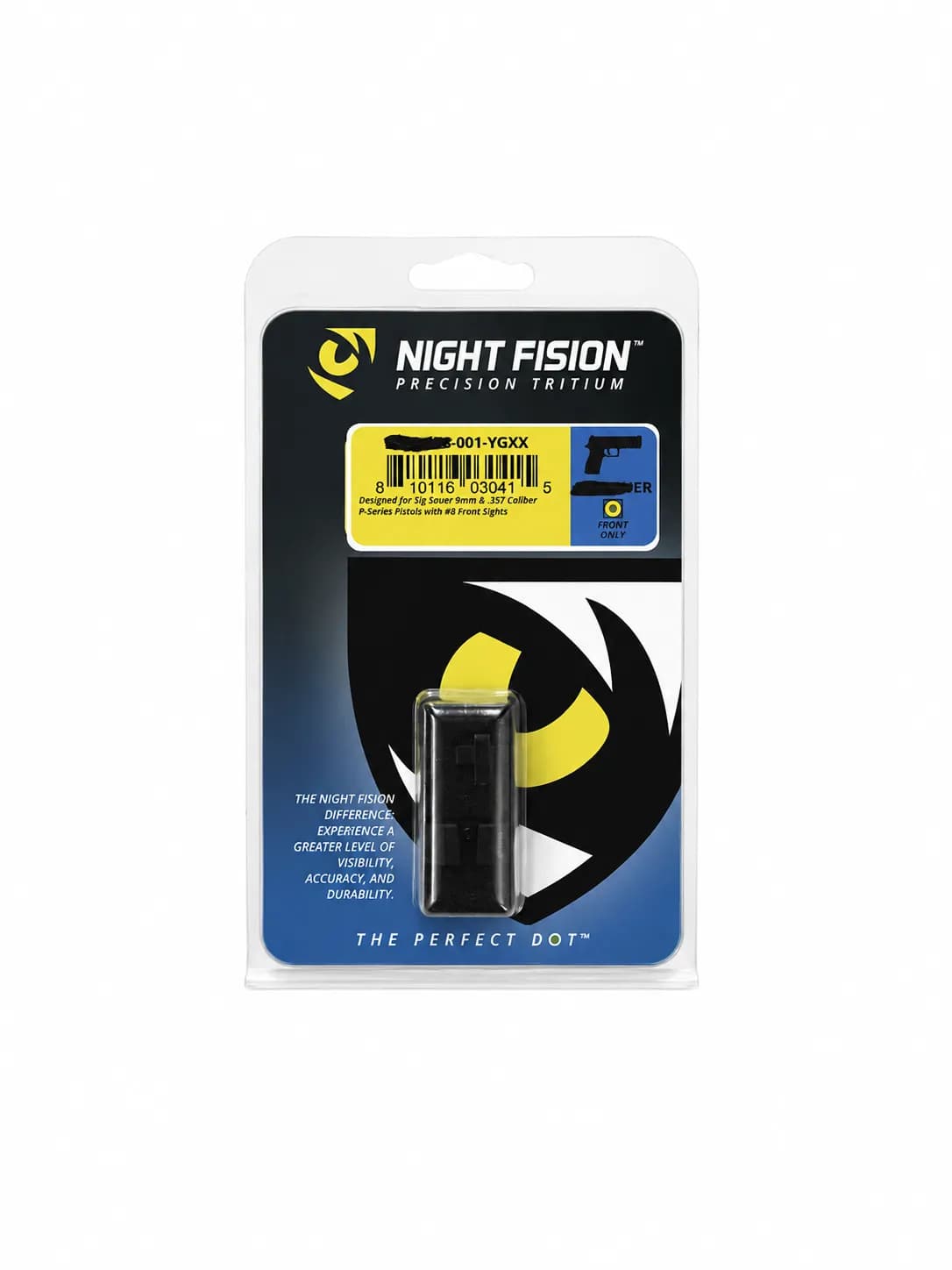 Mira Delantera Night Fision Perfect Dot™ con Tritio para Bersa BP9 FS/TPR9/PR9XT, SIG Sauer P-Series