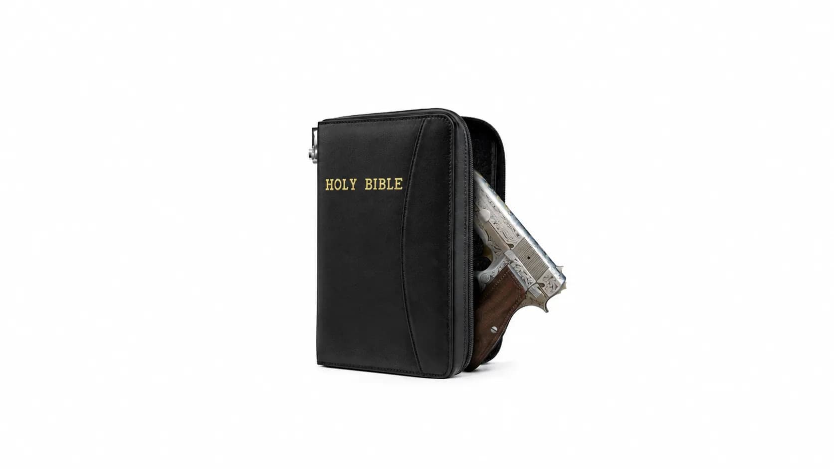 Estuche para Pistola Tipo Biblia con Cierre de Seguridad – Negro