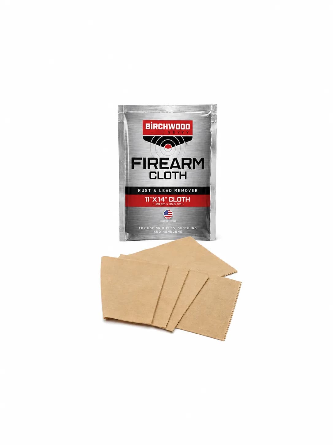 Paño Removedor de Plomo y Óxido Birchwood Casey Firearm Cloth 11" x 14"