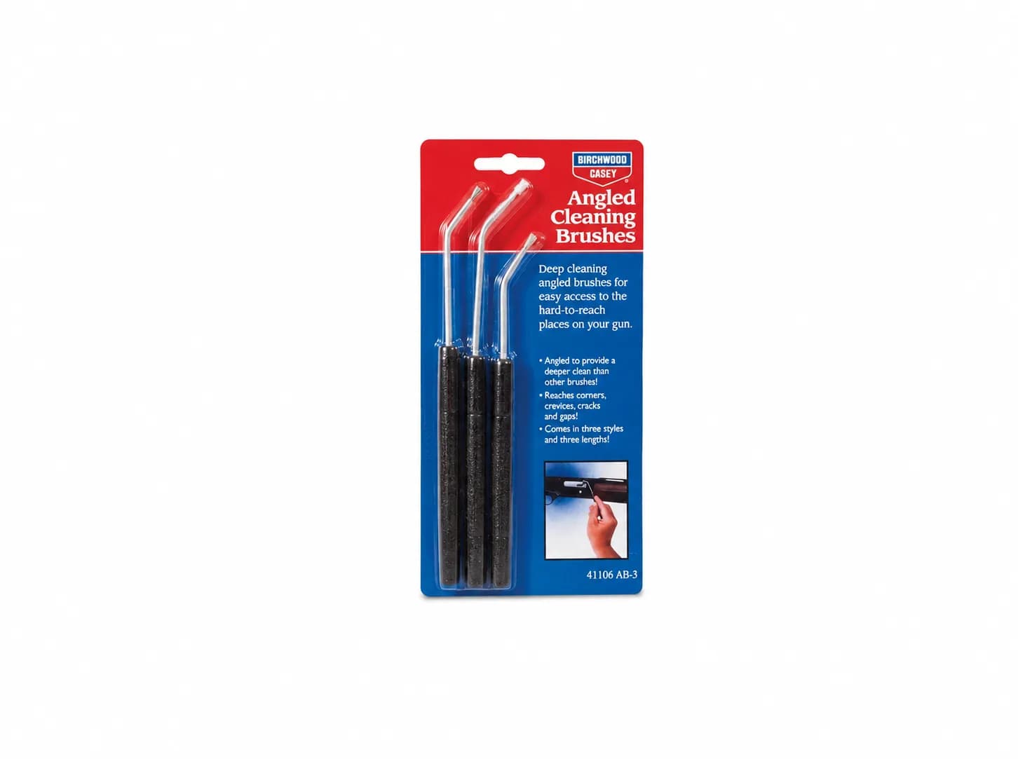 Set de Pinceles Angulares Birchwood Casey – 3 Piezas para Limpieza de Armas